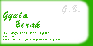 gyula berak business card